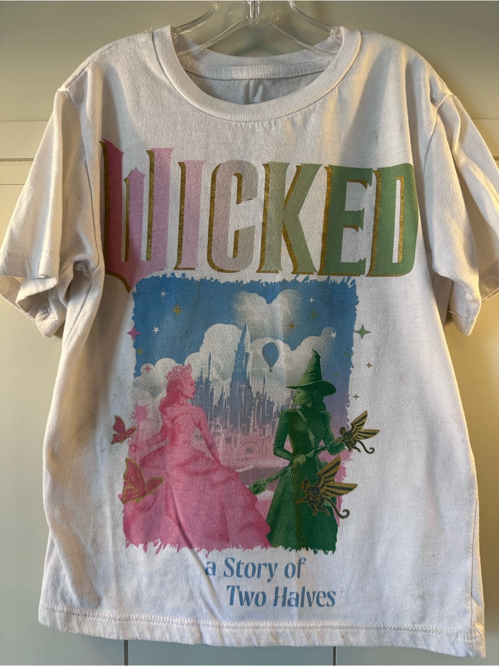 adidas White Tee with Pink & Green Wicked Graphic